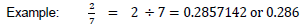 Image showing the division of a fraction by its numerator (the top number) and denominator (the bottom number)
