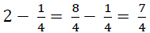 Image showing 2 minus 1/4