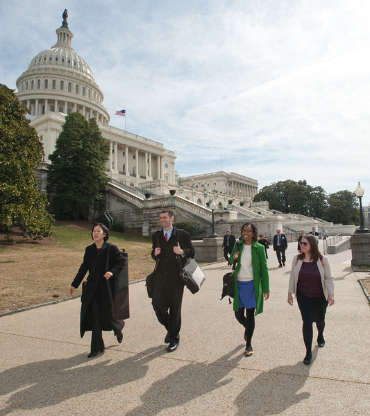 Photo of students walking in front of the US Capitol