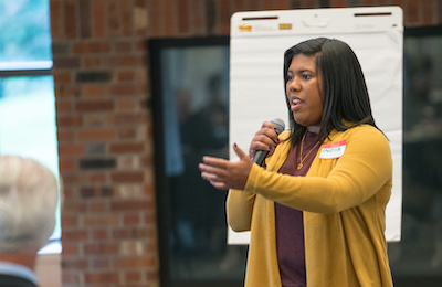 woman facilitating a meeting