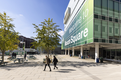 Mason Square with signage