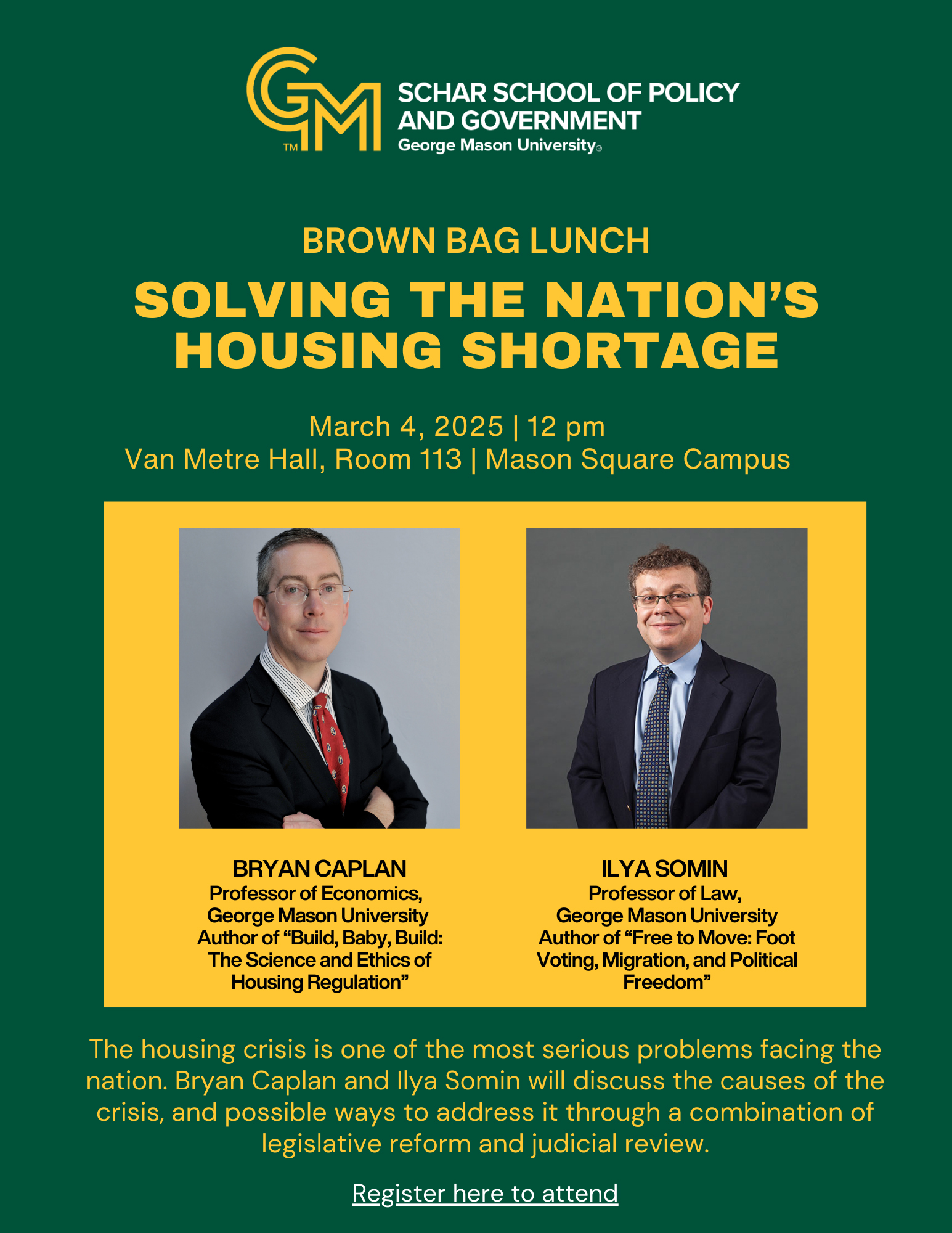 A green and gold flyer with two photos of men in suit jackets and ties illustrates the story.